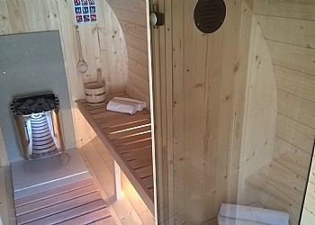Residence a San Giovanni di Fassa - Pera. Sauna in giardino