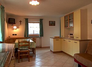 Appartamento a San Giovanni di Fassa -  Muncion. APPARTAMENTO N.1 DELAGO
PIANO TERRA
E' composto da due camere da letto, soggiorno con divano letto e stufa a legna, angolo cottura con lavastoviglie, piastra vetroceramica, 2 bagni di cui uno con lavatrice e TV.