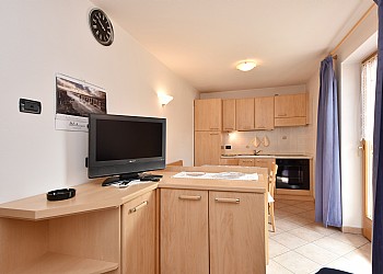 Appartamento a San Giovanni di Fassa - Pozza. Il più piccolo degli appartamenti, date le dimensioni, è adatto solamente alle coppie.