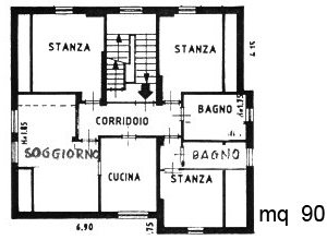 Appartamento a Moena. Planimetria mansarda