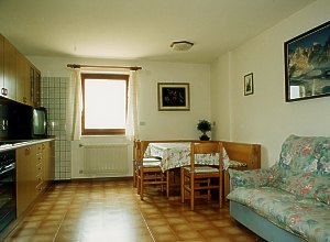 Appartamento a San Giovanni di Fassa - Vigo. Appartamento 4-6 posti letto.
-soggiorno con angolo cottura, divano-letto matrimoniale e tv sat;
-stanza matrimoniale;
-stanza a due letti;
-bagno completo con lavatrice;
-balcone;

