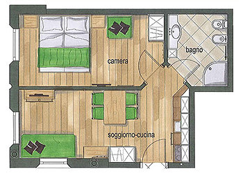 Appartamento a Canazei - Lèrsc - ID foto 3799