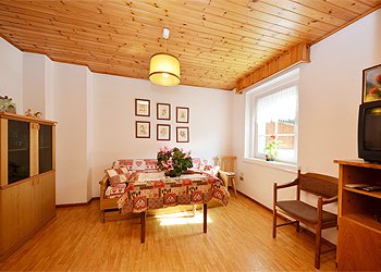 Apartment in Canazei. Livingroom with Sofa-bed on request