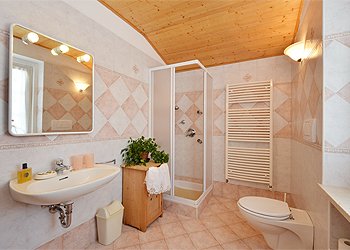 Apartment in Canazei. First Bathroom with Idromassage shower