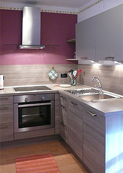 Ciasa Piaz de Pavarin - Very comfortable kitchenette with dishwasher oven, refrigerator and microwave as well as pots and pans.