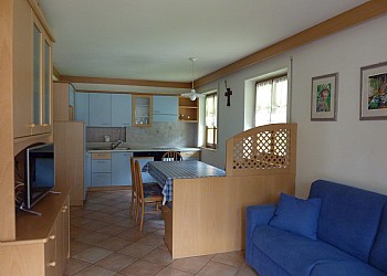 Appartamento a Campitello di Fassa. App. nr. 1 (Trilo 6) - Cucina e soggiorno