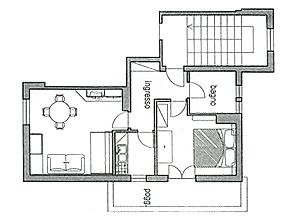 Apartment in Moena. 
Map of the flat 