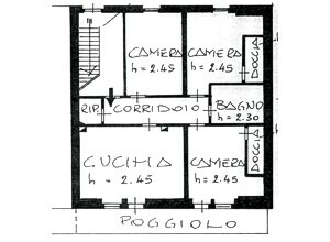 Appartamento a San Giovanni di Fassa - Vigo. Questa è la piantina dell'appartamento.

