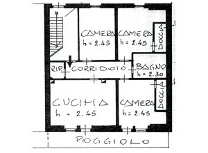Appartamento a San Giovanni di Fassa - Vigo. Questa è la piantina dell'appartamento.

