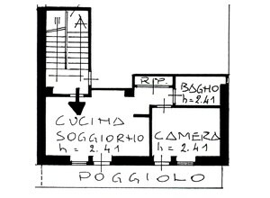 Appartamento a San Giovanni di Fassa - Vigo. Questa è la piantina della struttura sopra descritta.